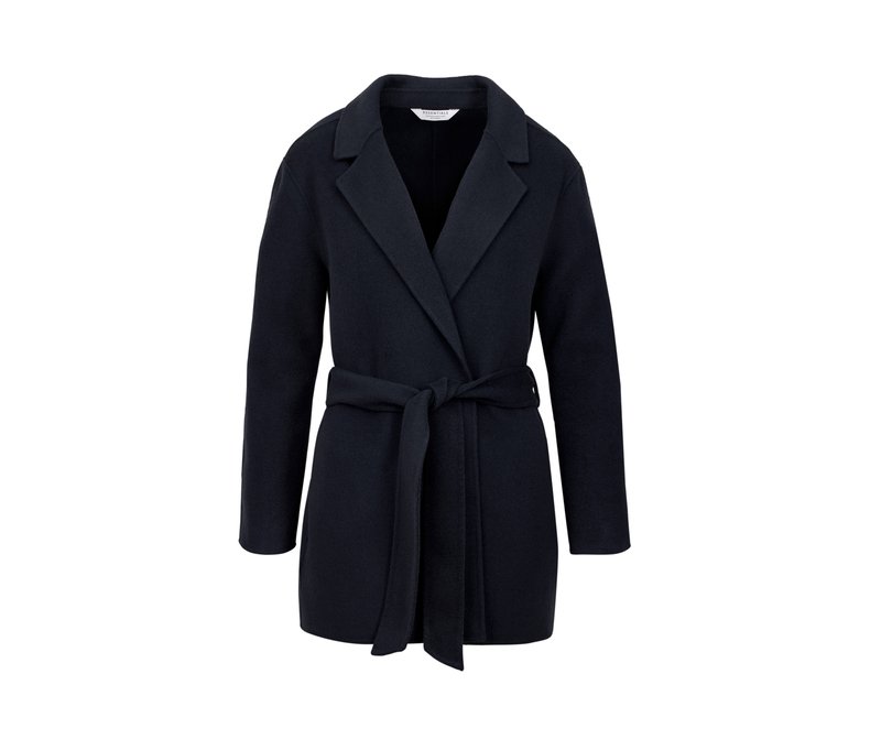 Tchibo - Kurzer Wollmantel mit Cashmere - Damen - Gr. 38 - dunkelblau