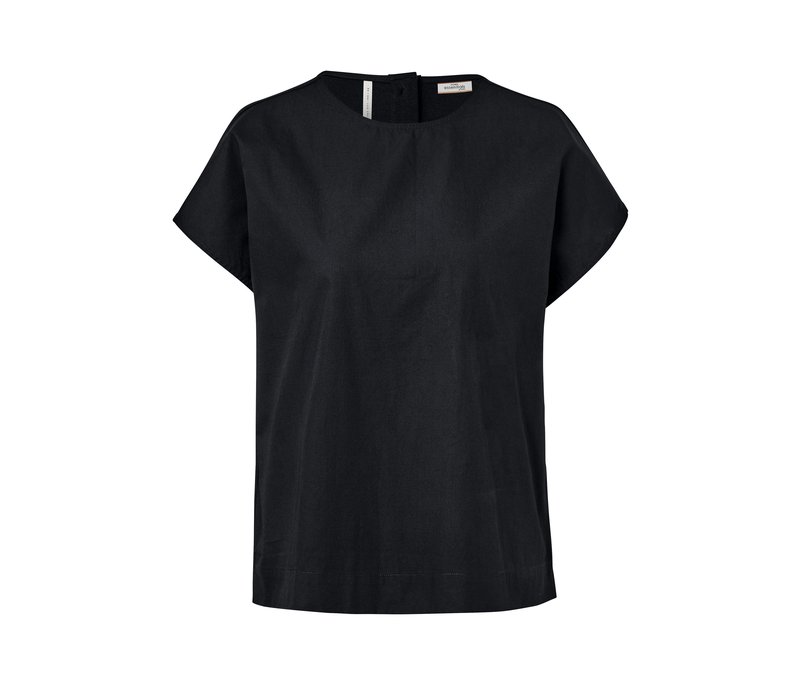 Tchibo - Blusenshirt im Materialmix - Damen - Gr. 36 - schwarz