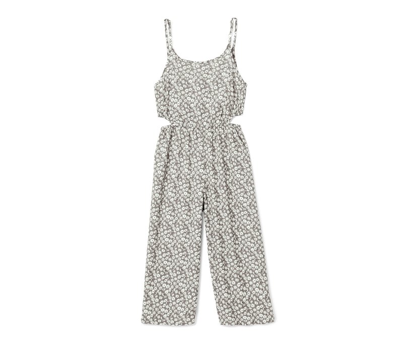 Tchibo - Jumpsuit in 7/8-Länge - Mädchen - Gr. 158/164 - olivgrün/geblümt