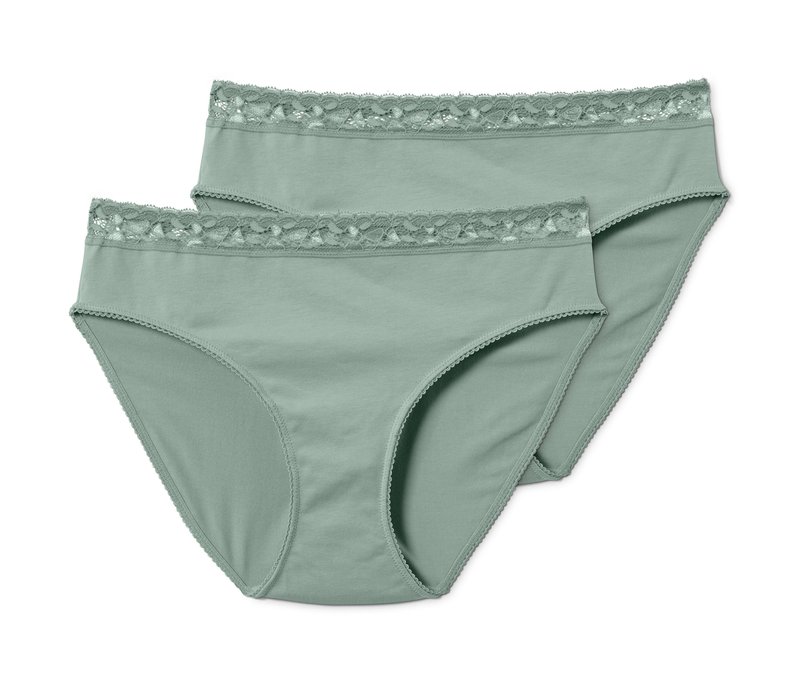 Tchibo - 2 Slips - Damen - Gr. L - grün