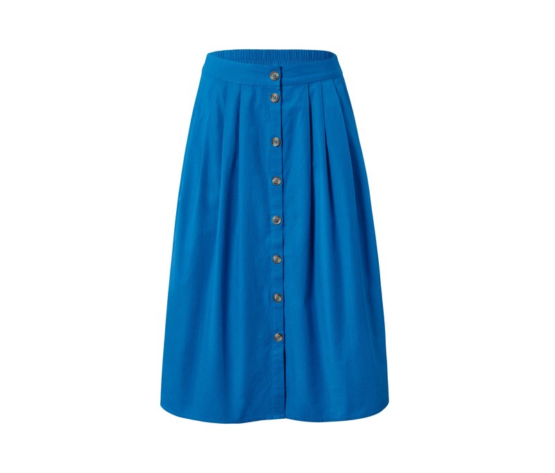 Tchibo - Midirock mit Knopfleiste - Damen - Gr. 34 - blau