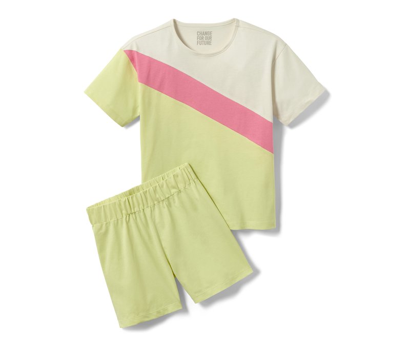 Tchibo - Kinder-Pyjama - Mädchen - Gr. 122/128 - creme