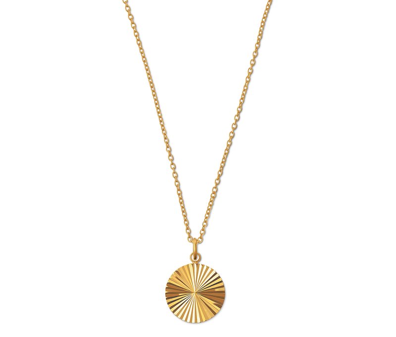 Tchibo - 925 Silber Kette vergoldet mit Sonnenschliff-Anhänger - gold