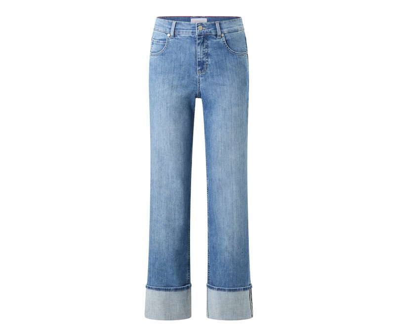 Angels Jeans »Lara« Straight Fit Turn Up - Damen - Gr. 38 - blau