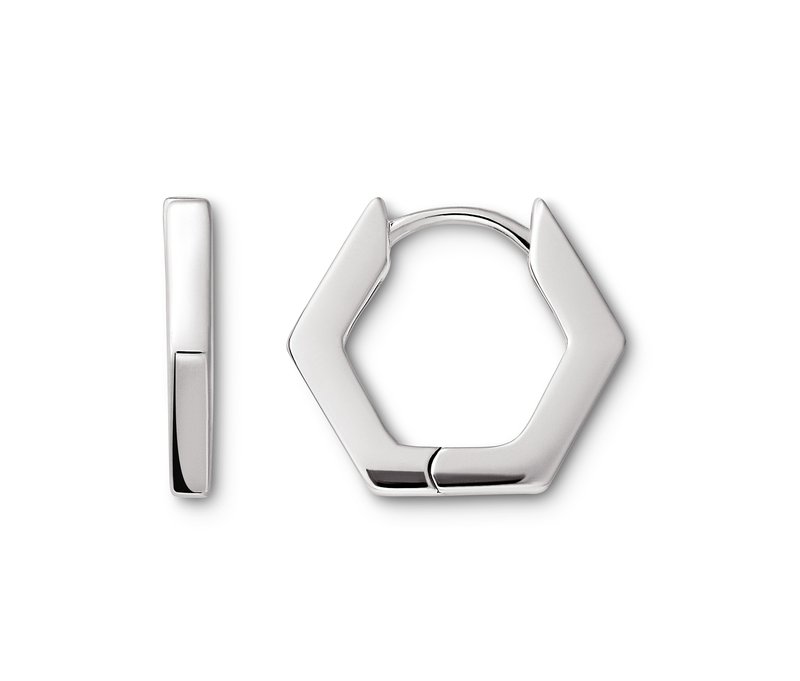 Tchibo - 925 Silber Creolen »Hexagon« - silber