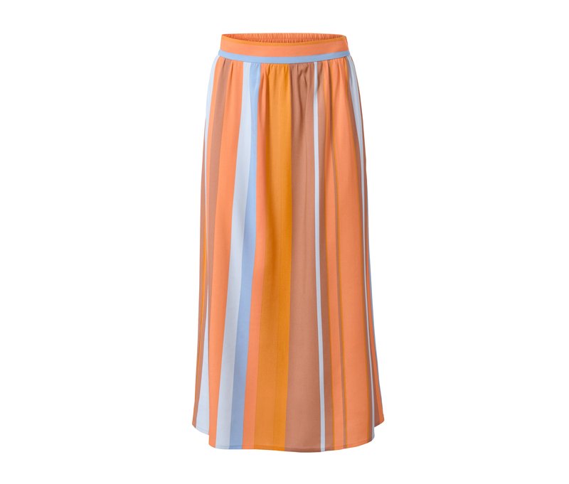 Tchibo - Gestreifter Midirock - Damen - Gr. 46 - apricot/gestreift