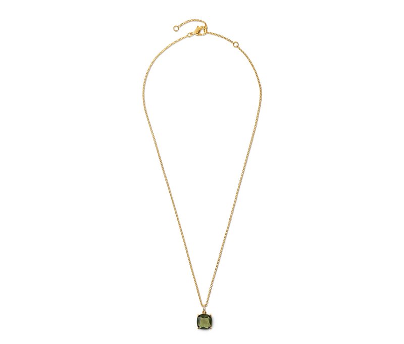 Tchibo - Kette Forest mit grünem Glaskristall - weiß