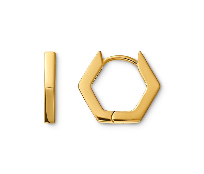 Tchibo - 925 Silber Creolen Hexagon - gold
