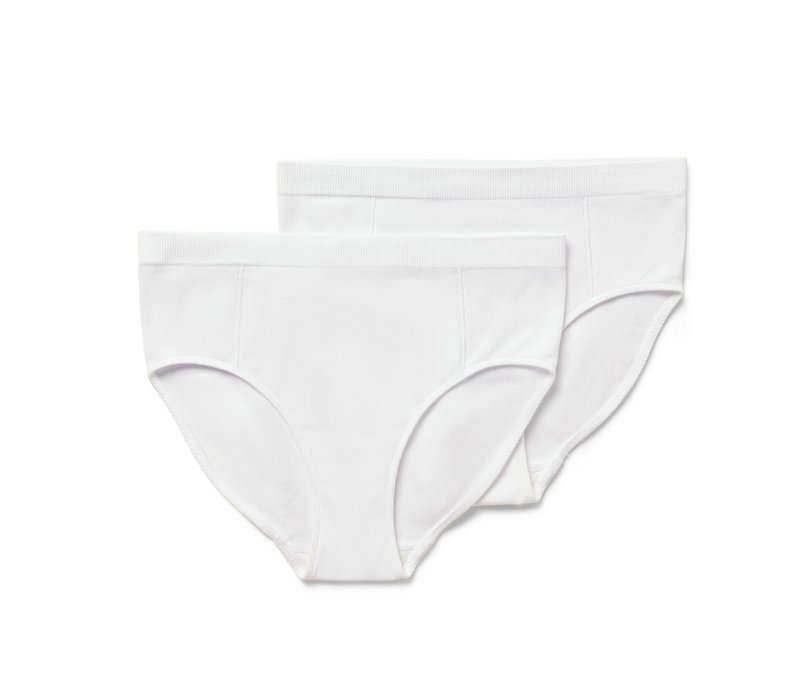 Tchibo - 2 Seamless-Pantys mit Rippstruktur - Damen - Gr. M - weiß