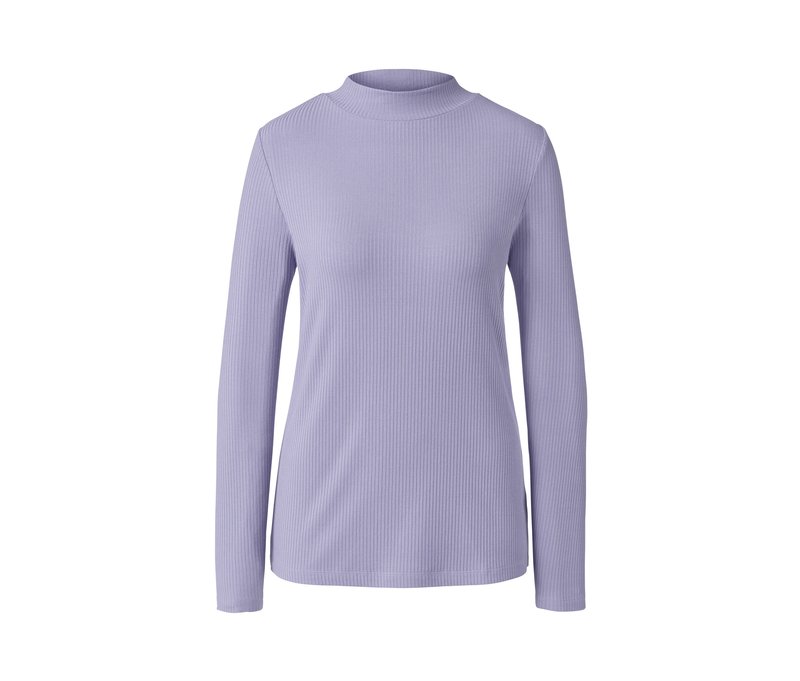 Tchibo - Geripptes Langarmshirt - Damen - Gr. S - lila