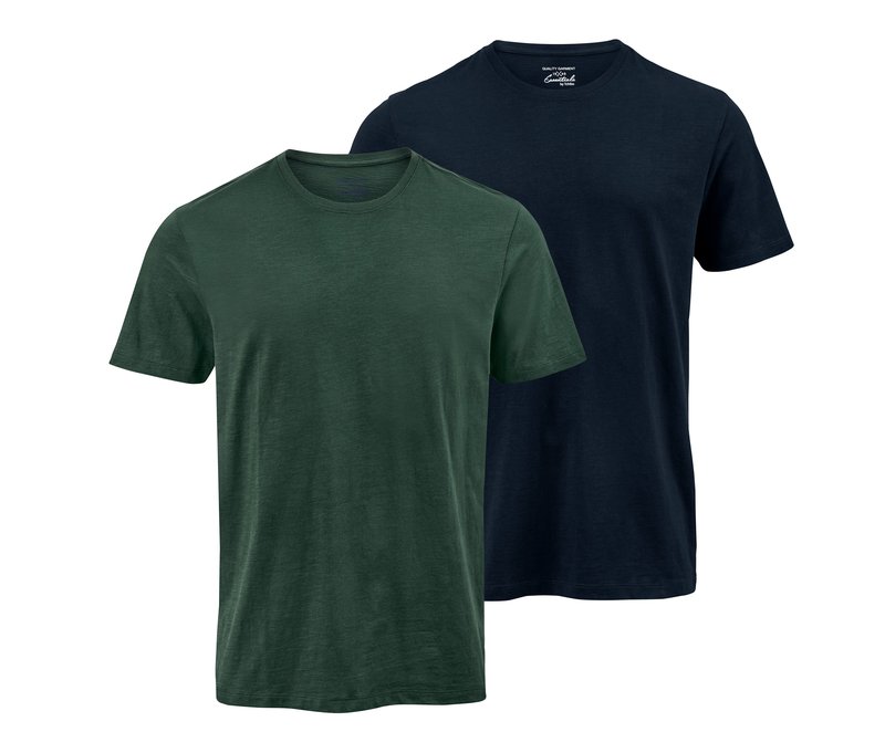 Tchibo - 2 T-Shirts mit Rundhalsausschnitt - Herren - Gr. L - dunkelblau