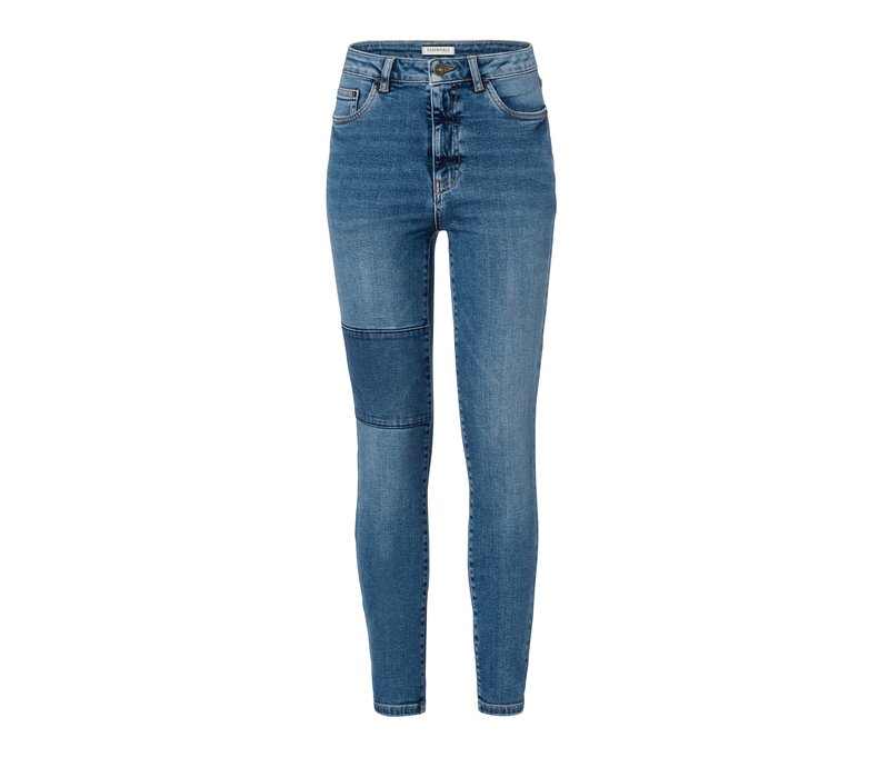 Tchibo - Jeans mit Patches - Damen - Gr. 38 - dunkelblau