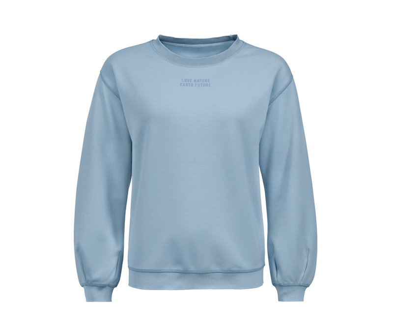 Tchibo - Sweatshirt mit Statement-Print - Gr. L - hellblau/print