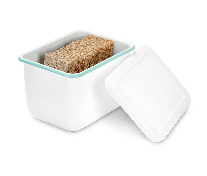 Tchibo - Emaille-Knäckebrotdose - weiß