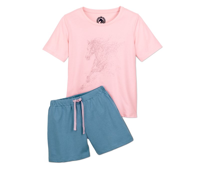 Tchibo - Shorty-Pyjama aus Bio-Baumwolle - Mädchen - Gr. 122/128 - silber