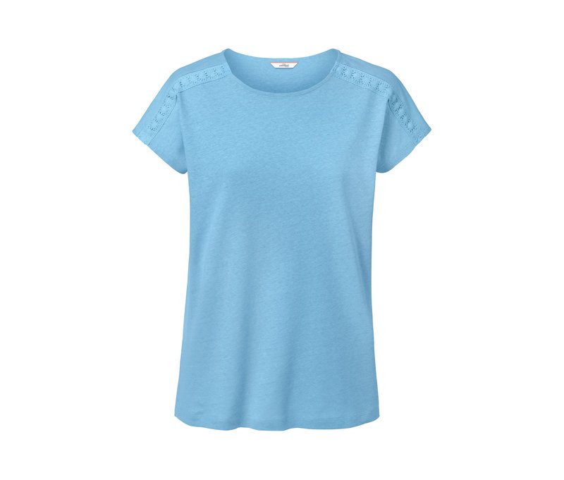 Tchibo - Shirt aus Leinenmix - Damen - Gr. S - hellblau