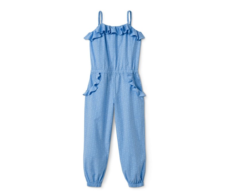 Tchibo - Web-Jumpsuit - Mädchen - Gr. 122/128 - blau/print