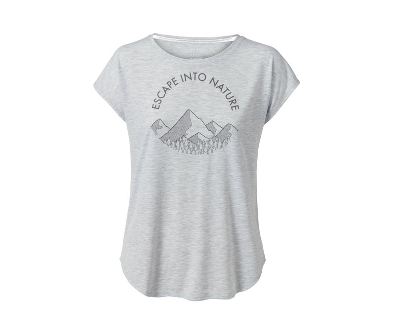 Tchibo - Motto-Funktionsshirt - Damen - Gr. M - hellgrau
