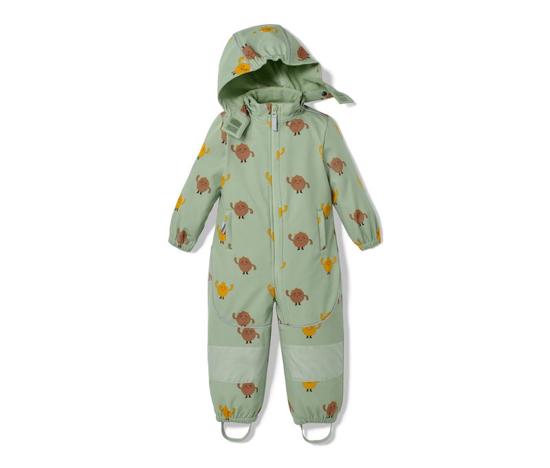 Tchibo - Softshell-Einteiler - Baby - Gr. 74/80 - grün/print