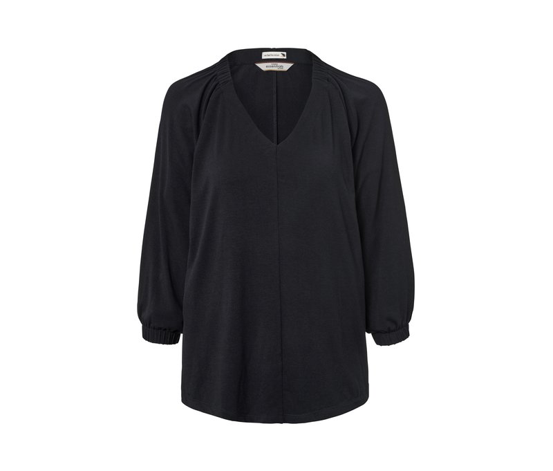 Tchibo - Shirt mit Raffung - Damen - Gr. XL - schwarz