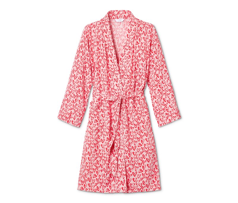 Tchibo - Kimono-Morgenmantel - Damen - Gr. M - rot/print