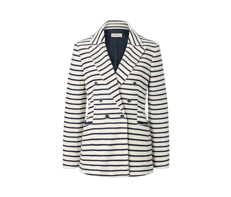 Tchibo - Gestreifter Sweatblazer - Damen - Gr. 42 - dunkelblau/gestreift