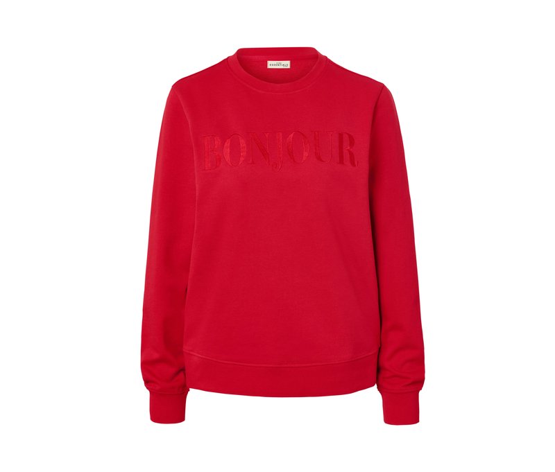 Tchibo - Sweatshirt mit Stickerei - Damen - Gr. S - rot