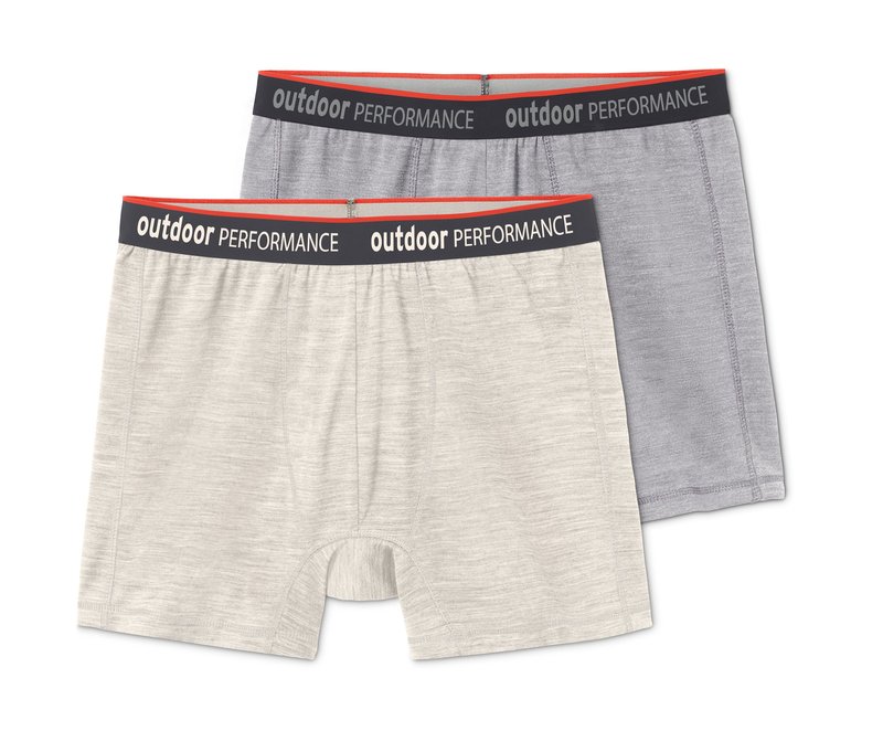 Tchibo - 2 Slipboxer mit RWS-zertifizierter Wolle - Herren - Gr. S/4 - hellgrau