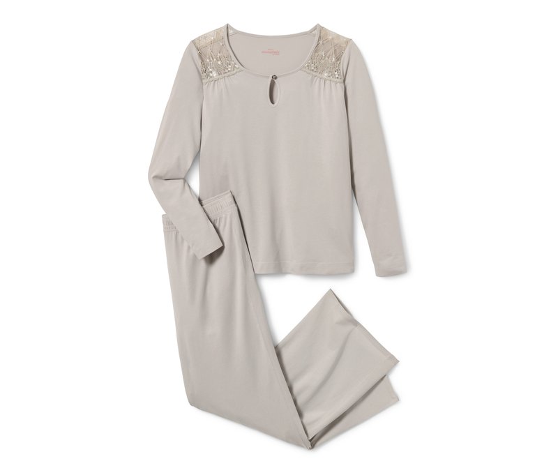 Tchibo - Pyjama - Damen - Gr. M - hellbraun