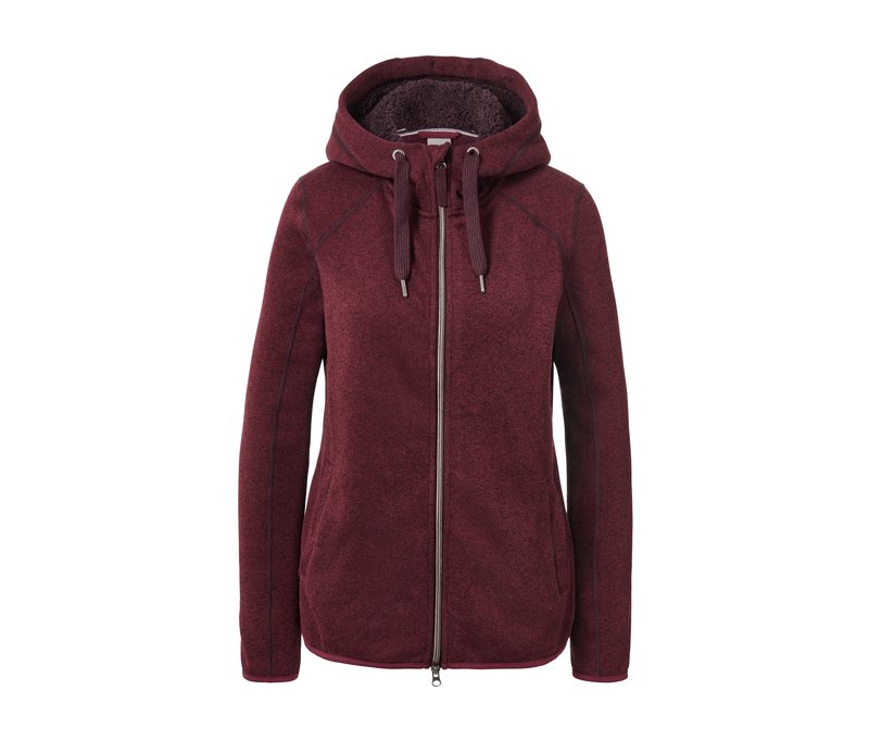 Tchibo - Teddy-Strickfleecejacke - Damen - Gr. M - bordeaux