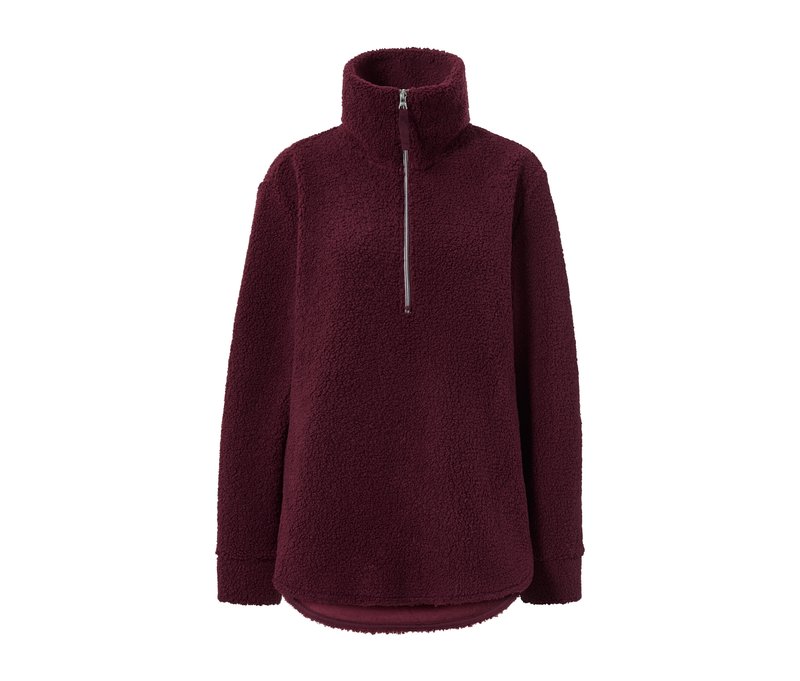 Tchibo - Oversized Teddypullover - Damen - Gr. XS - bordeaux