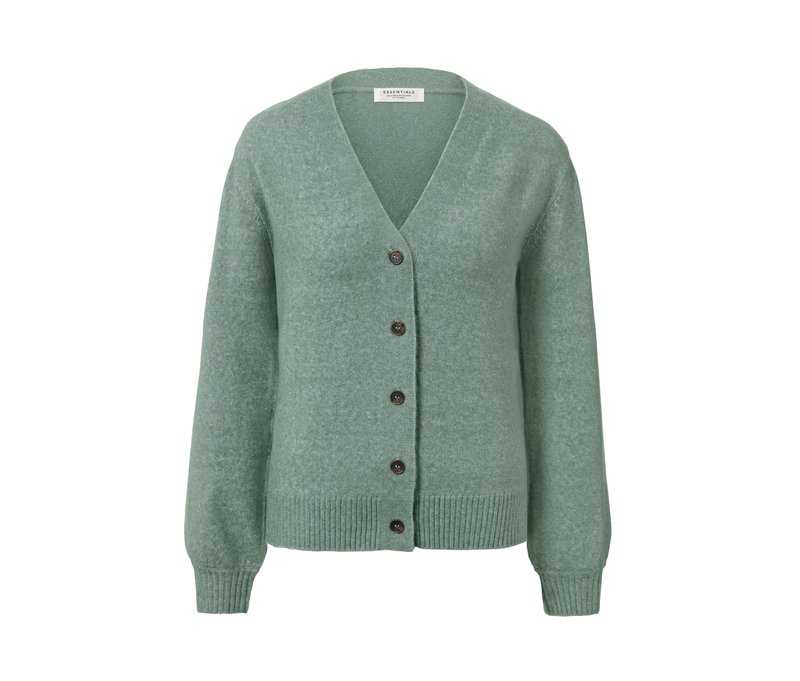 Tchibo - Strickcardigan mit Wolle - Damen - Gr. S - grün