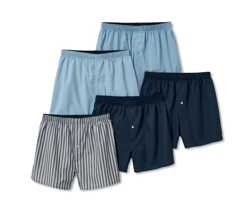 Tchibo - 5 Web-Boxershorts - Herren - Gr. Xl/7 - dunkelblau/gestreift