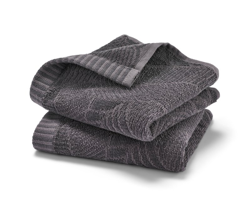 Tchibo - 2 Jacquard-Gästehandtücher - anthrazit