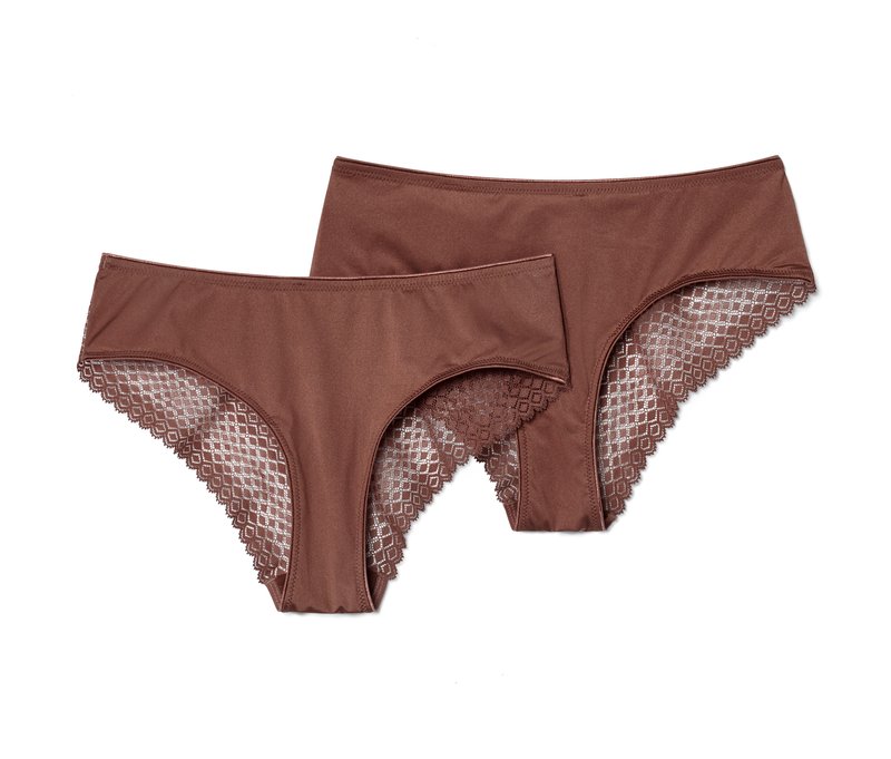 Tchibo - 2 Brazilslips - Damen - Gr. L - braun