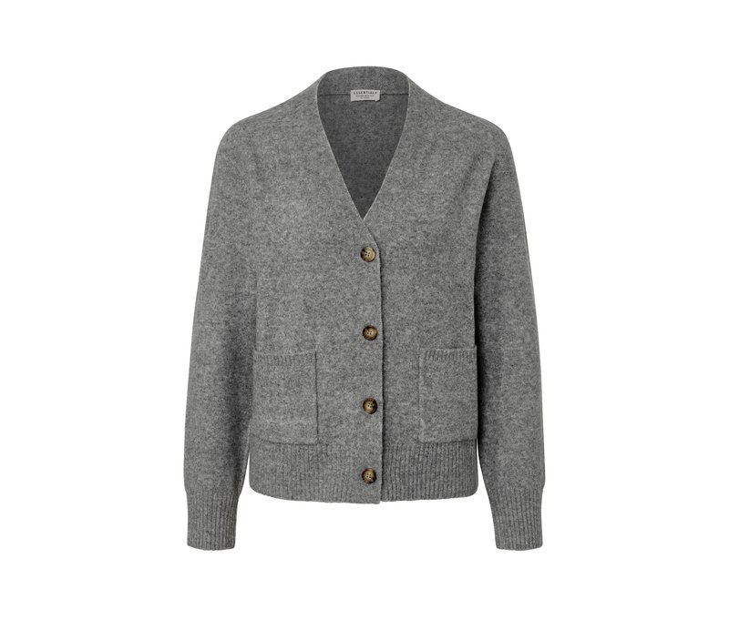 Tchibo - Strickjacke mit Wolle - Damen - Gr. L - grau