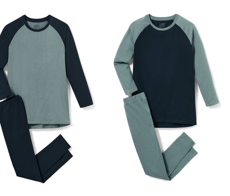 Tchibo - 2 Kinder-Pyjamas - Mädchen - Gr. 170/176 - dunkelblau