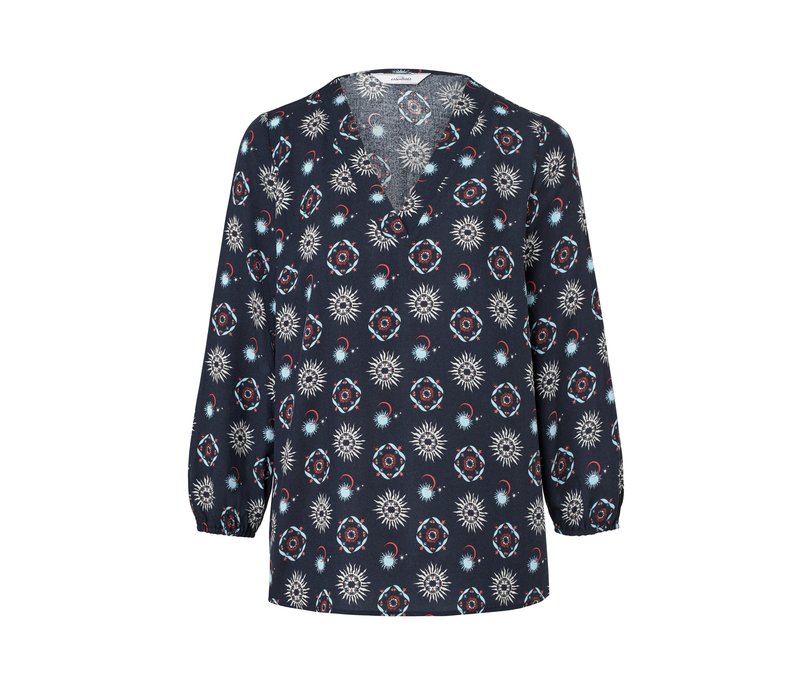 Tchibo - Bluse mit Print - Damen - Gr. 46 - dunkelblau