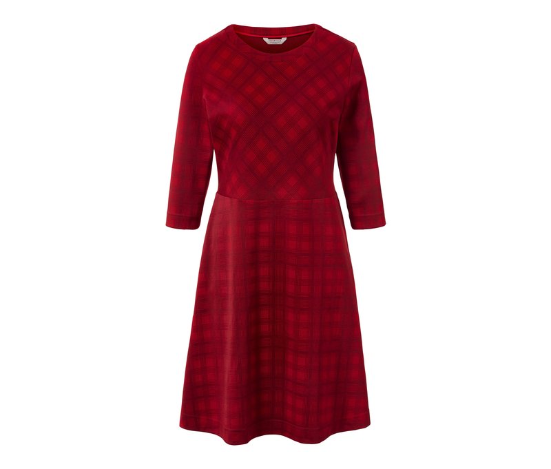 Tchibo - Kariertes Jacquard-Kleid - Damen - Gr. S - rot/kariert