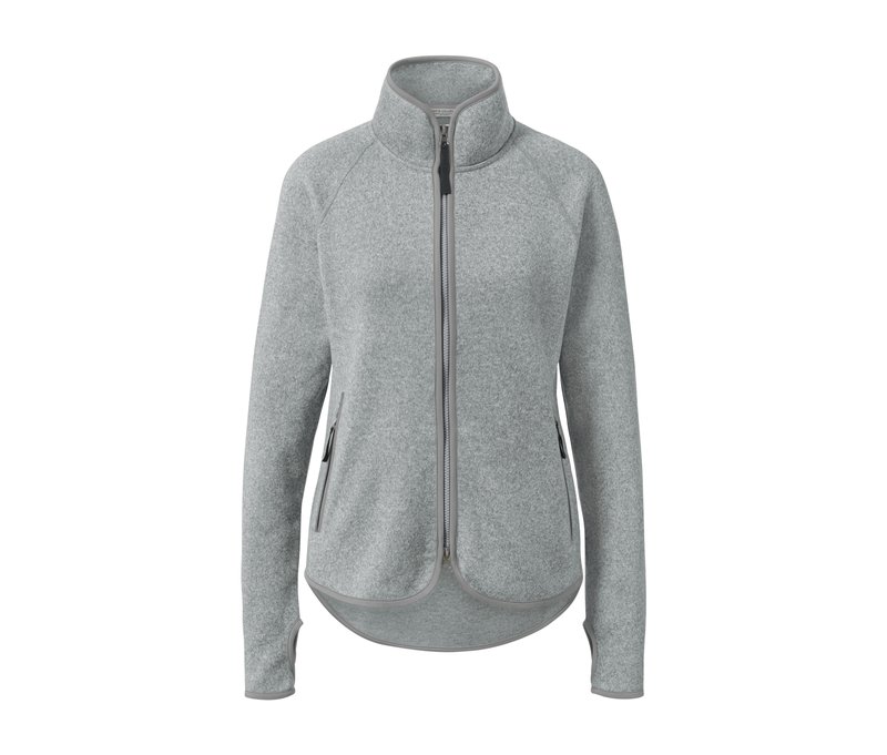 Tchibo - Strickfleece-Jacke - Damen - Gr. L - hellgrau