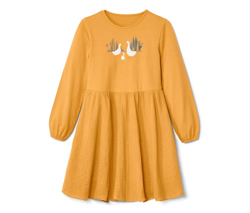 Tchibo - Kinder-Webkleid - Mädchen - Gr. 122/128 - gelb