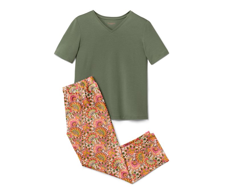 Tchibo - Pyjama - Damen - Gr. M - olivgrün