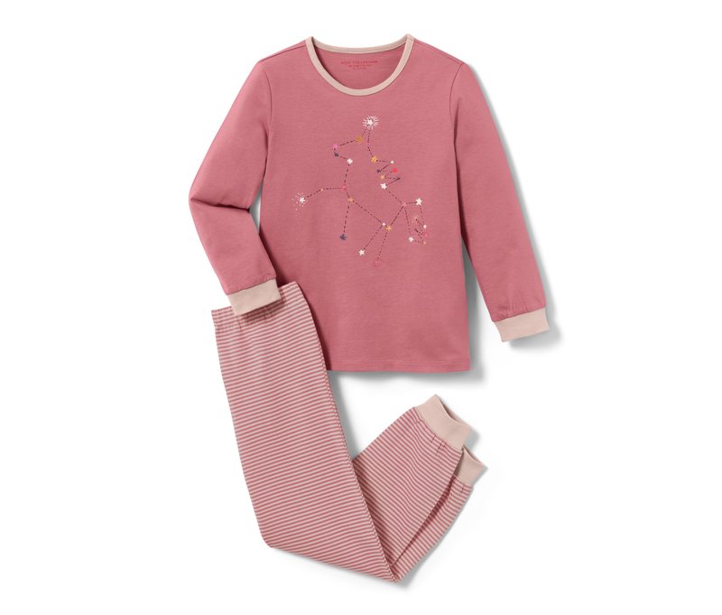 Tchibo - Kinder-Pyjama Einhorn - Mädchen - Gr. 110/116 - dunkelrosa/print