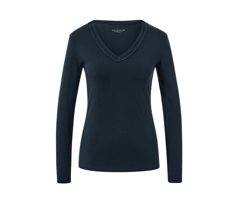 Tchibo - Langarm-Unterhemd - Damen - Gr. M - dunkelblau