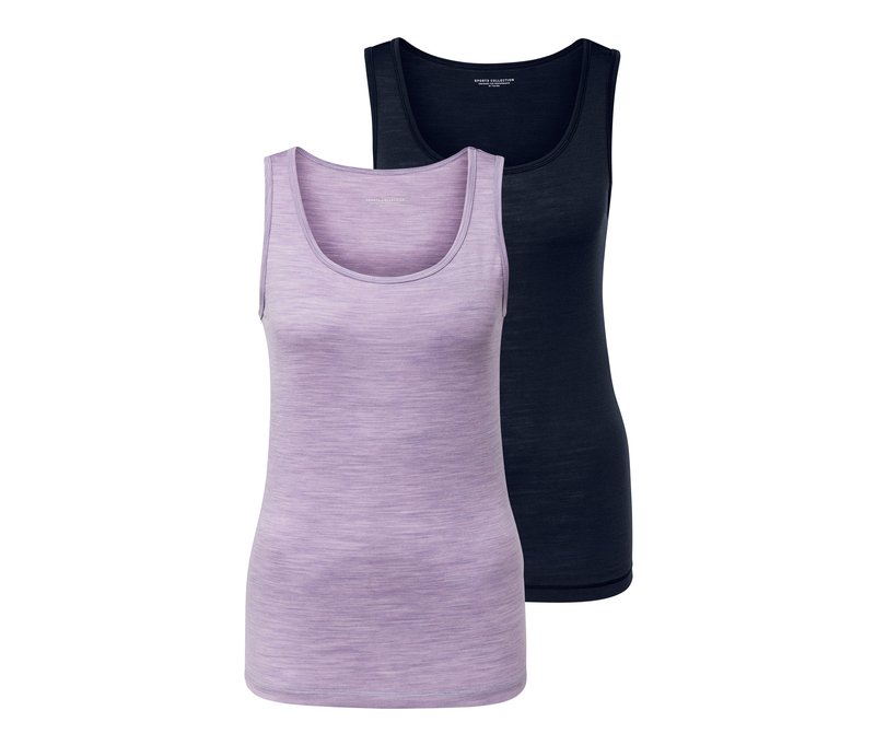 Tchibo - 2 Tanktops mit Merinowolle - Damen - Gr. L - dunkelblau