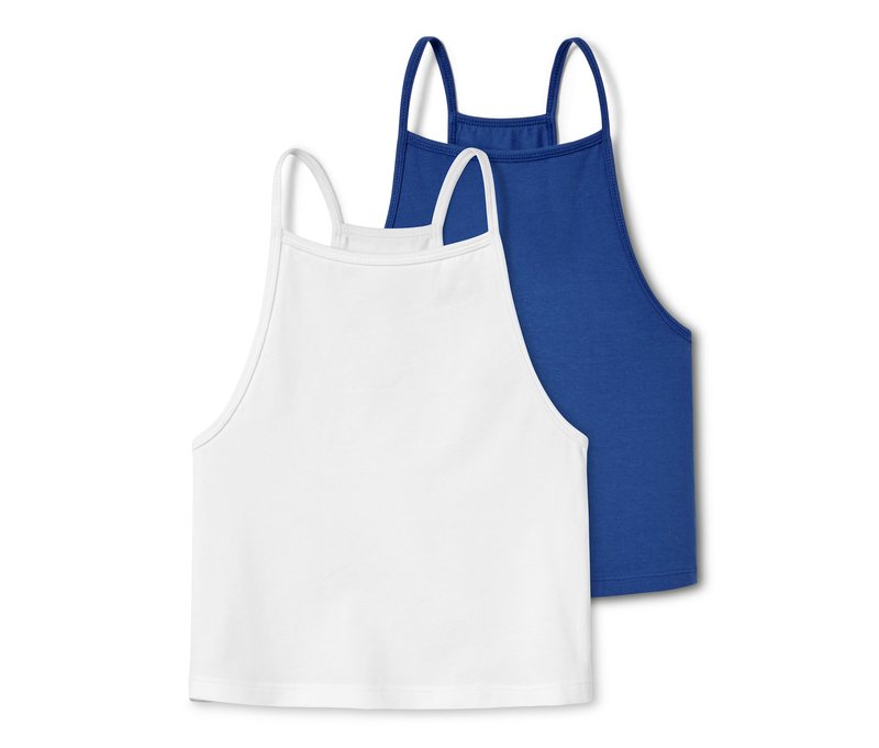 Tchibo - 2 Tops aus Bio-Baumwolle - Mädchen - Gr. 170/176 - weiß