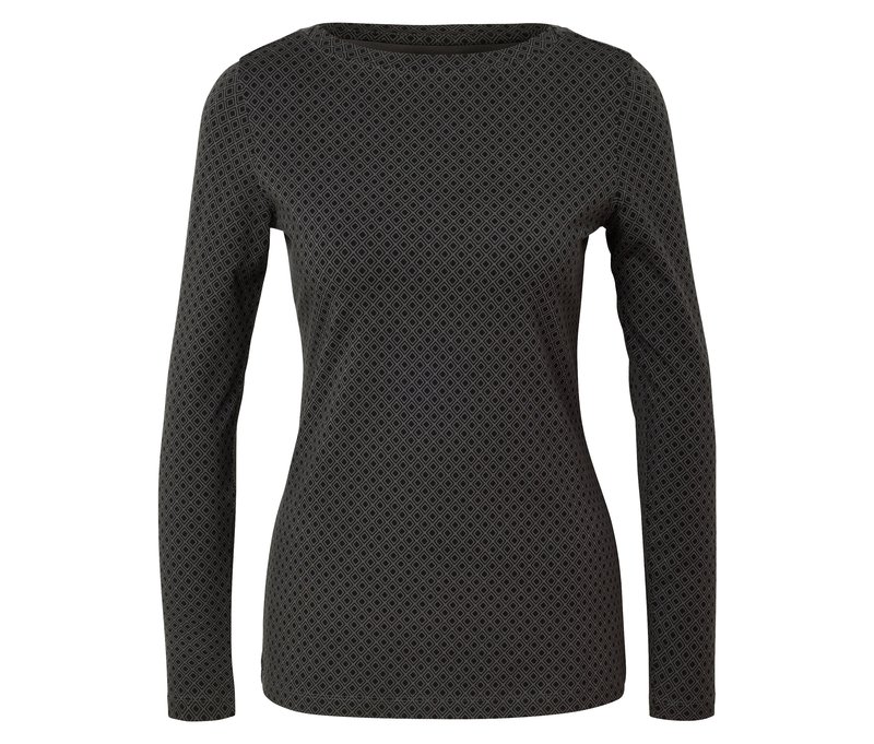Tchibo - Bedrucktes Langarmshirt - Damen - Gr. S - schwarz