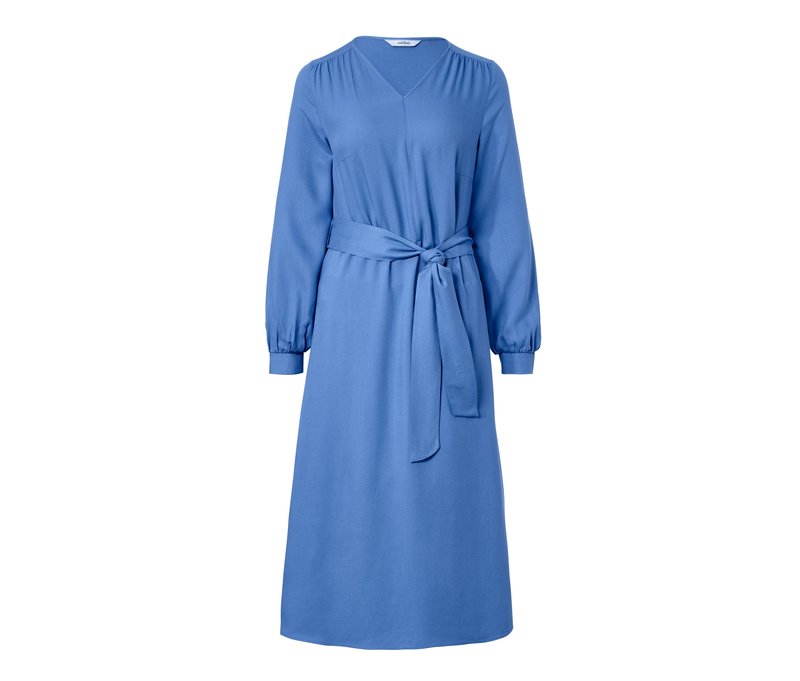 Tchibo - Midikleid mit Gürtel - Damen - Gr. 38 - blau