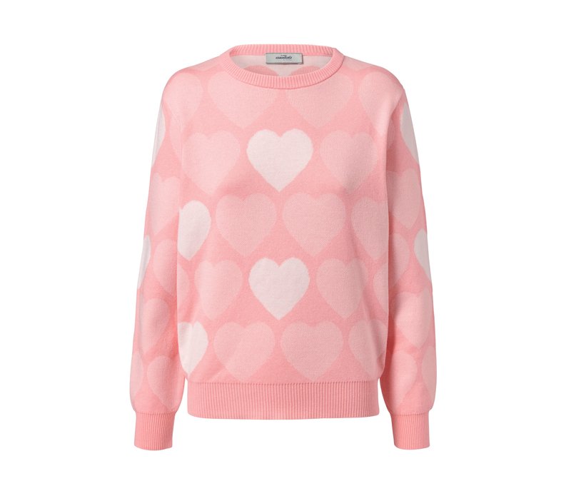 Tchibo - Pullover mit Herzmuster - Damen - Gr. L - weiß