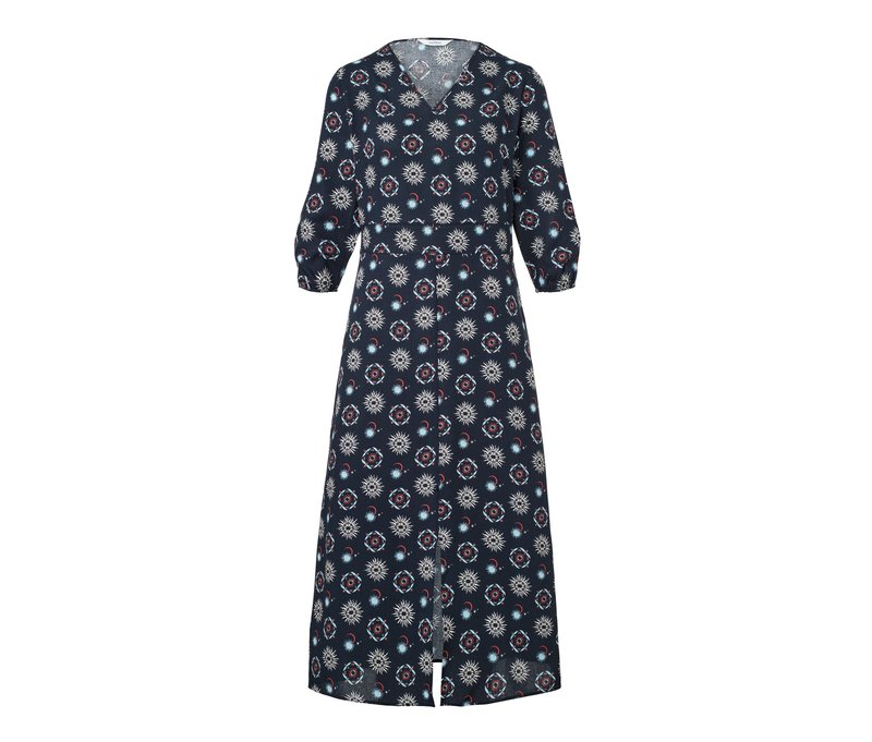 Tchibo - Kleid mit Print - Damen - Gr. 44 - dunkelblau